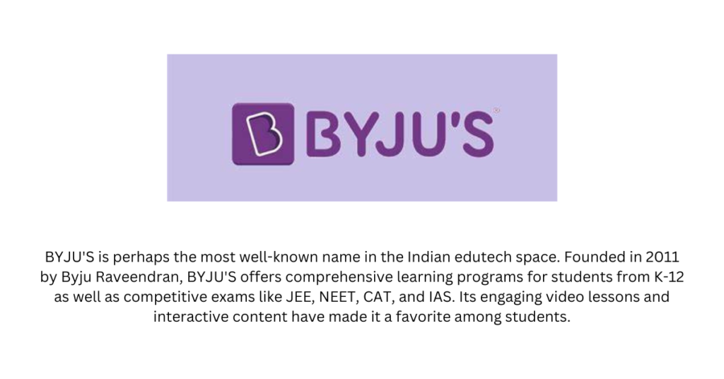 BYJU'S - Top 10 Edutech Startups in India